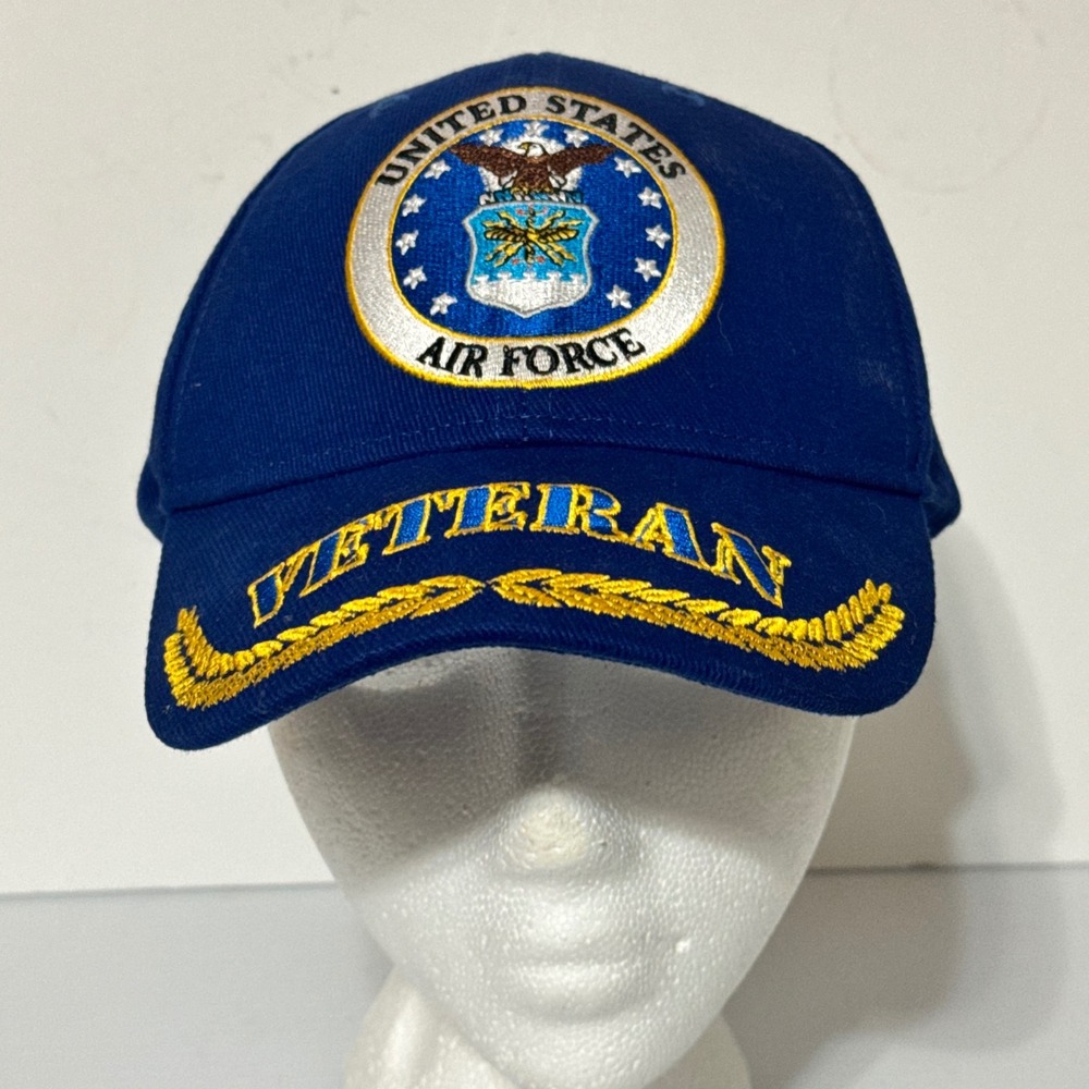 Eagle Emblems US Air Force hat mens OSFM veteran wreath blue embroidered cap